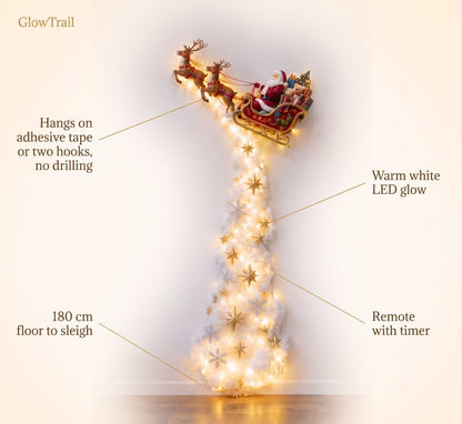 GlowTrail™ — Lámpara de pared del trineo de Santa